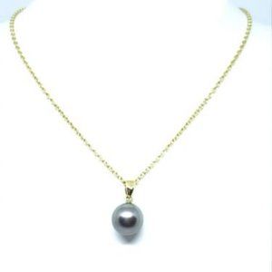 Mikimoto Tahitian Pearl Pendant on 18K Yellow Gold Chain